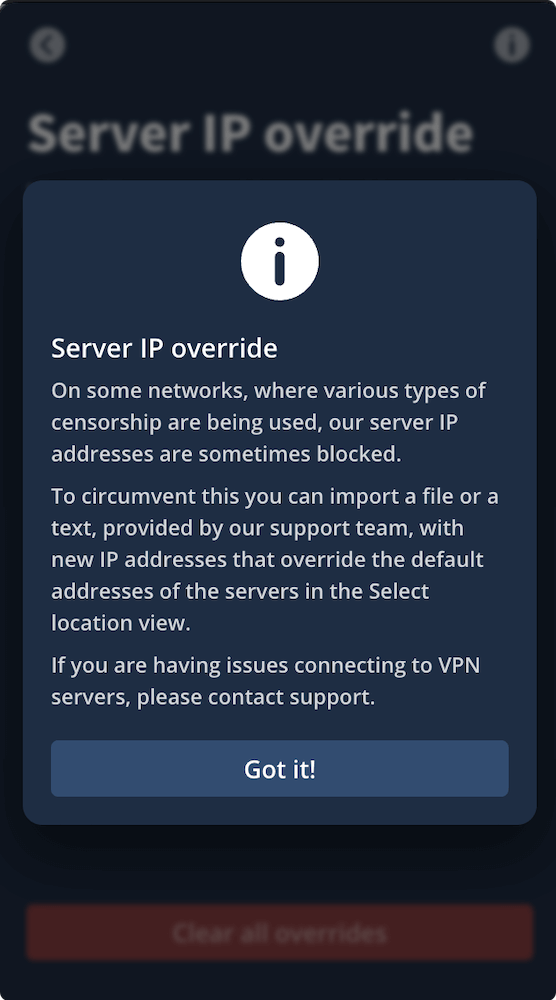 server ip override
