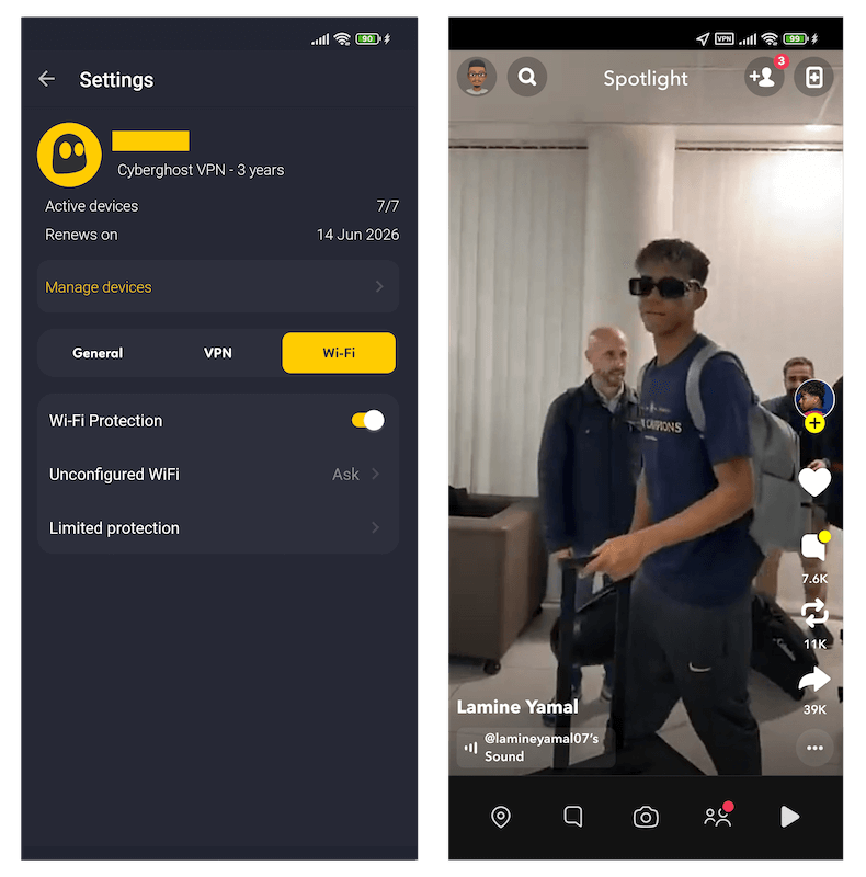 cyberghost snapchat experience