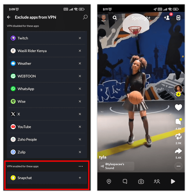 nordvpn snapchat experience