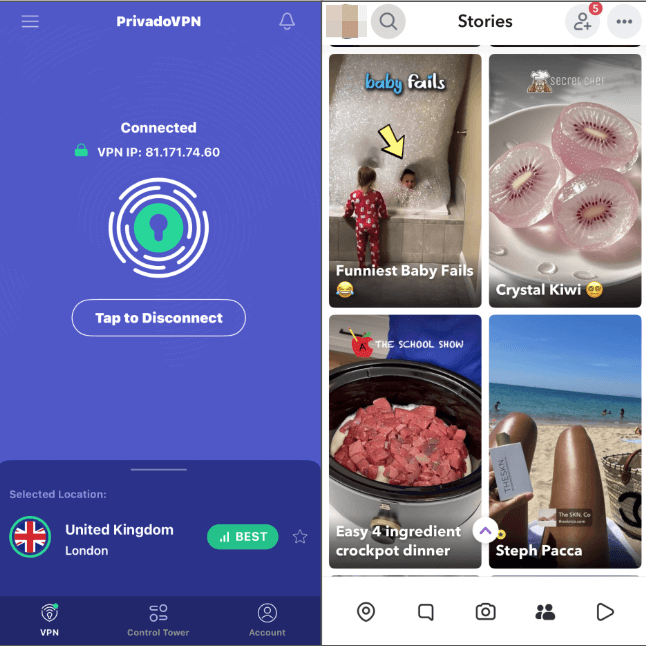 snapchat vpn privadovpn snap stories
