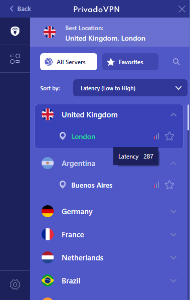 best gaming vpn privadovpn server latency