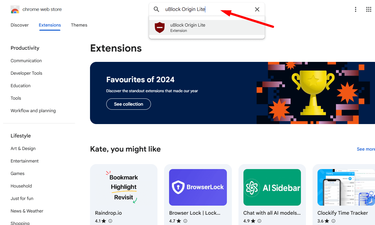 chrome privacy extension app search