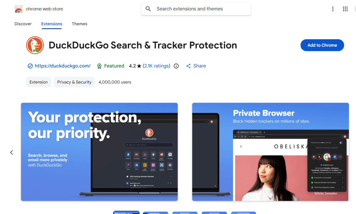 chrome privacy extension duckduckgo