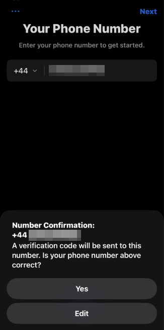 encrypt texts confirm number