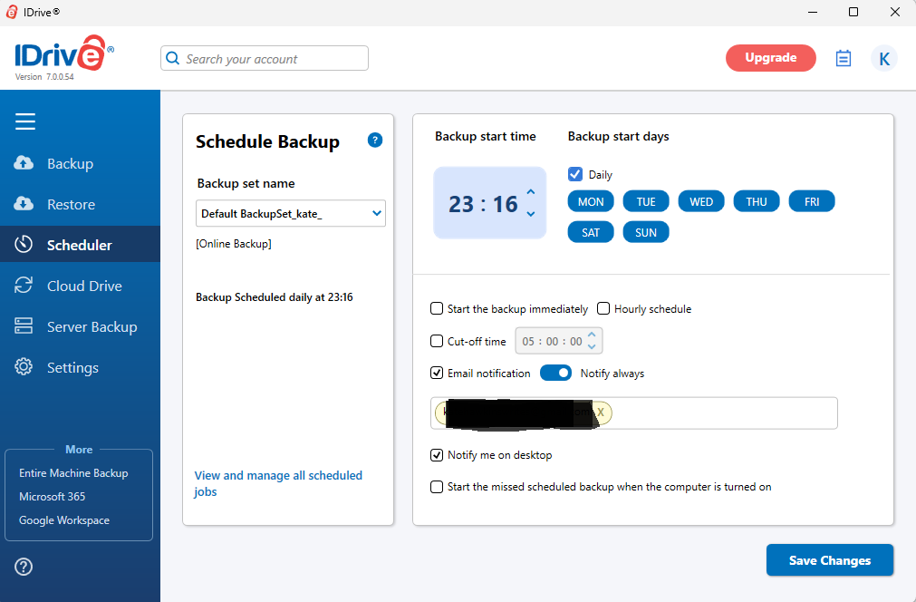 private cloud storage idrive scheduling (censored)
