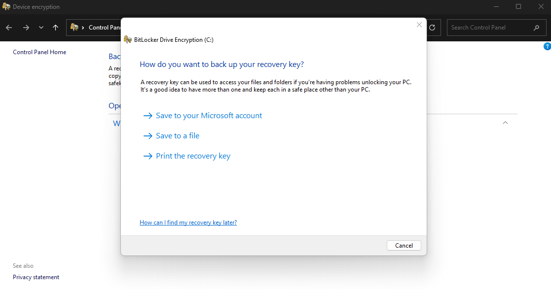 best encryption windows bitlocker recovery key