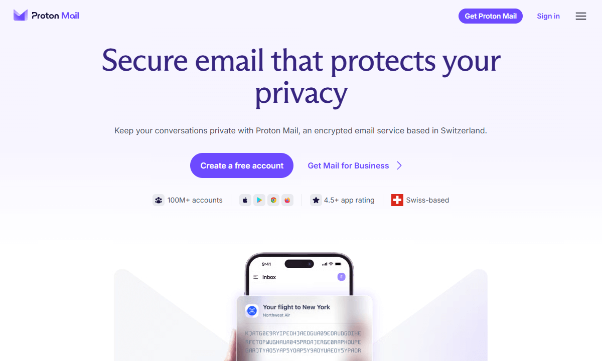 best privacy software proton mail