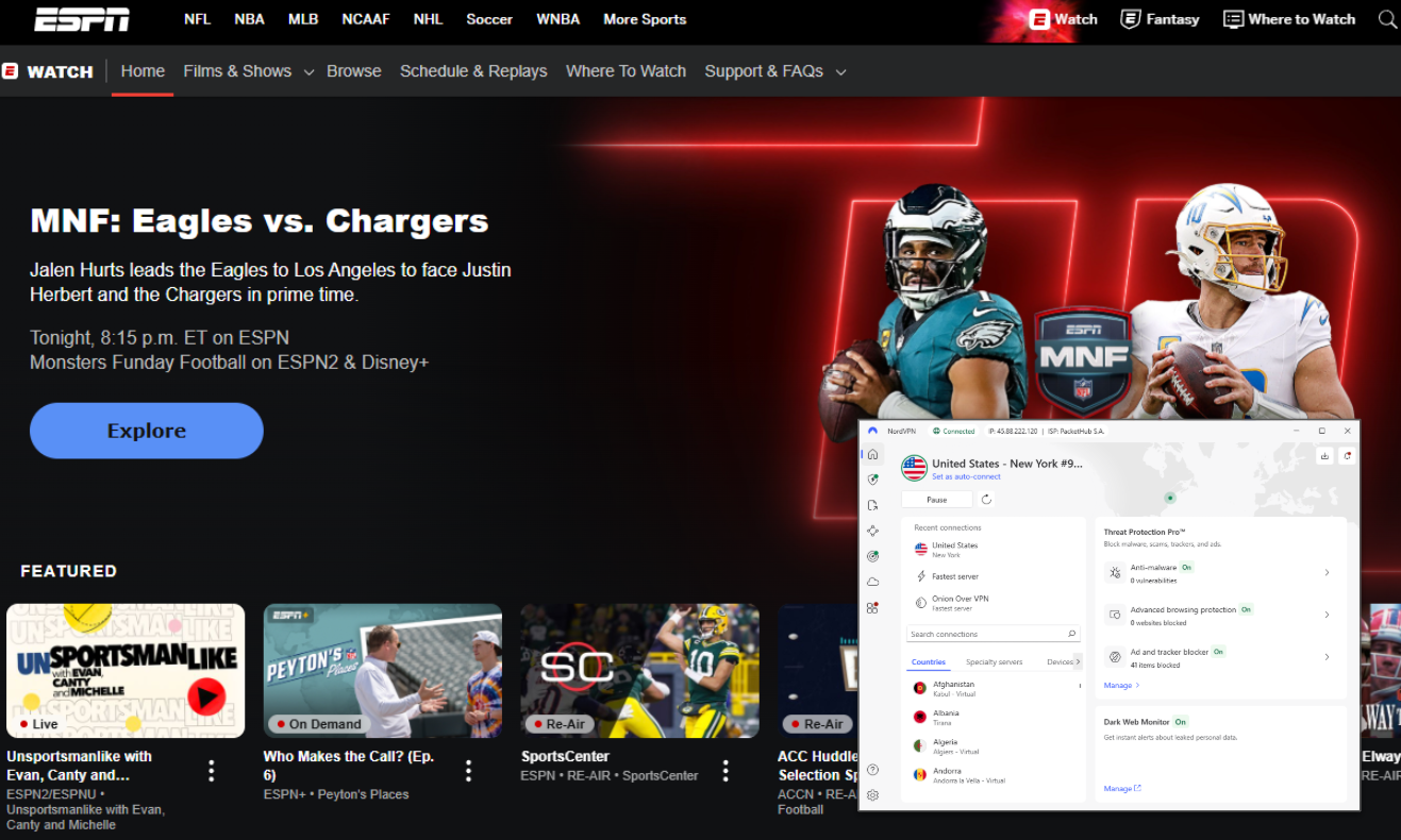 best vpn espn plus start streaming