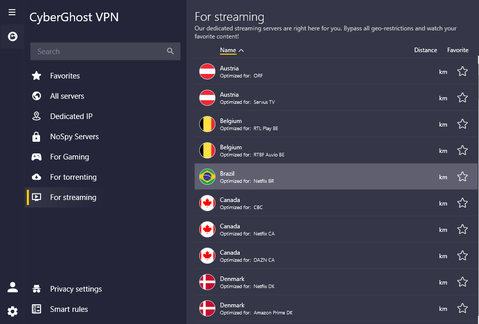 brazil vpn cyberghost streaming
