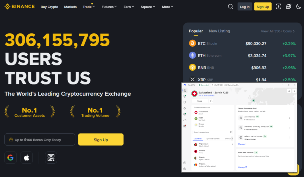 vpn binance how to access binance