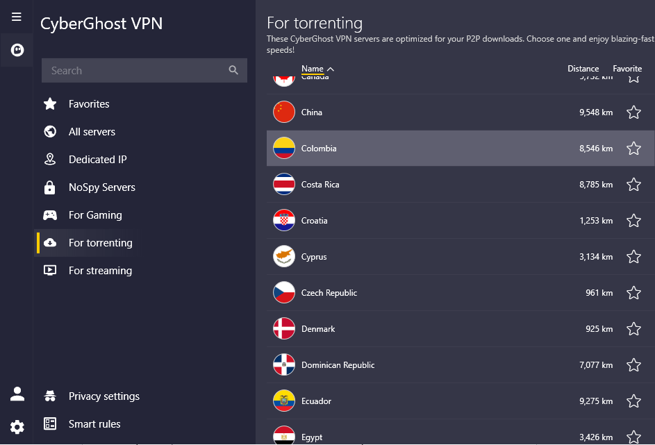 colombia vpn cyberghost p2p