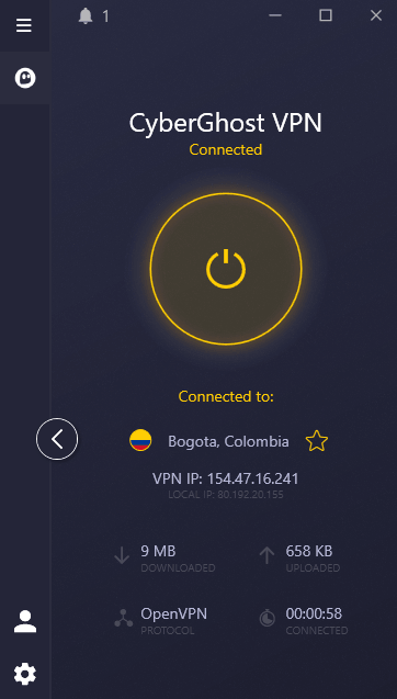 colombia vpn cyberghost