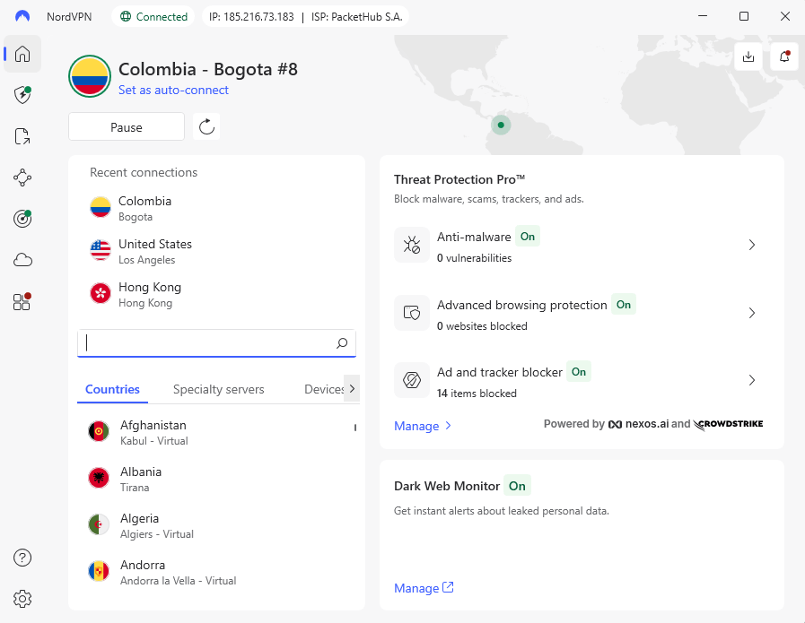 colombia vpn nordvpn