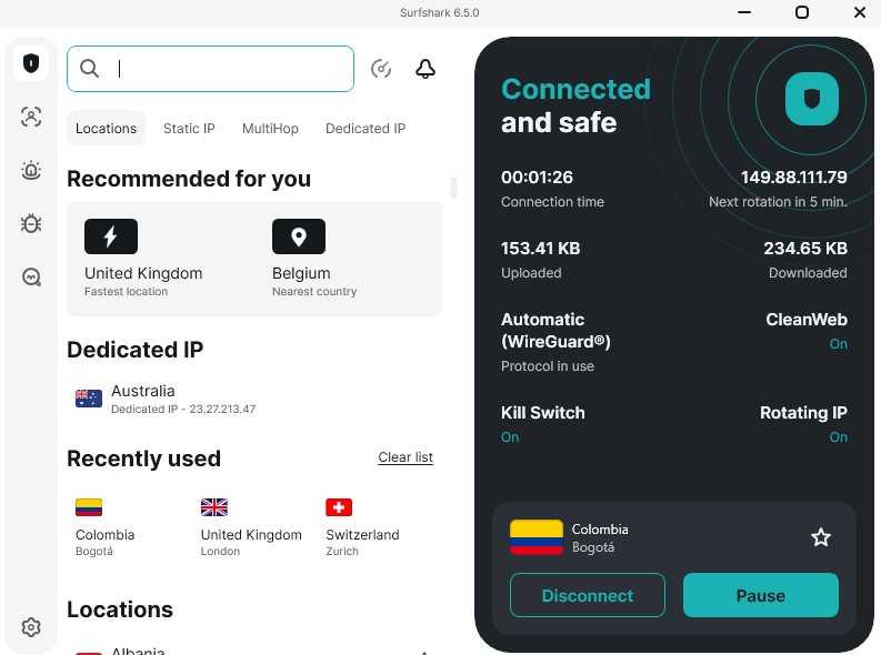 colombia vpn surfshark
