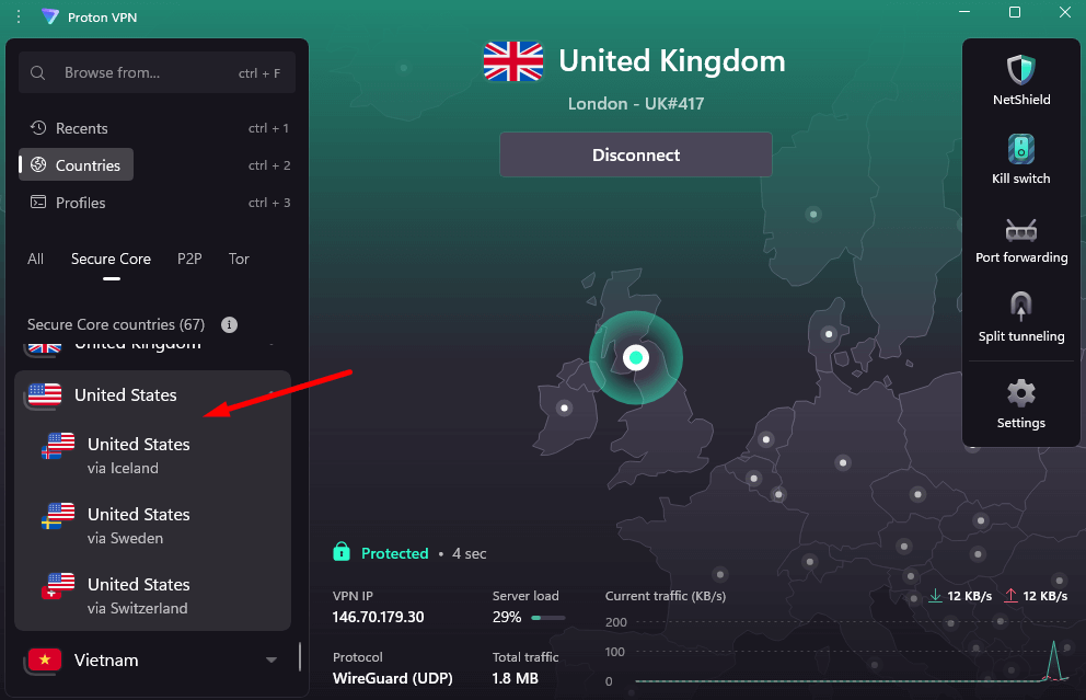 espn plus vpn proton vpn secure core