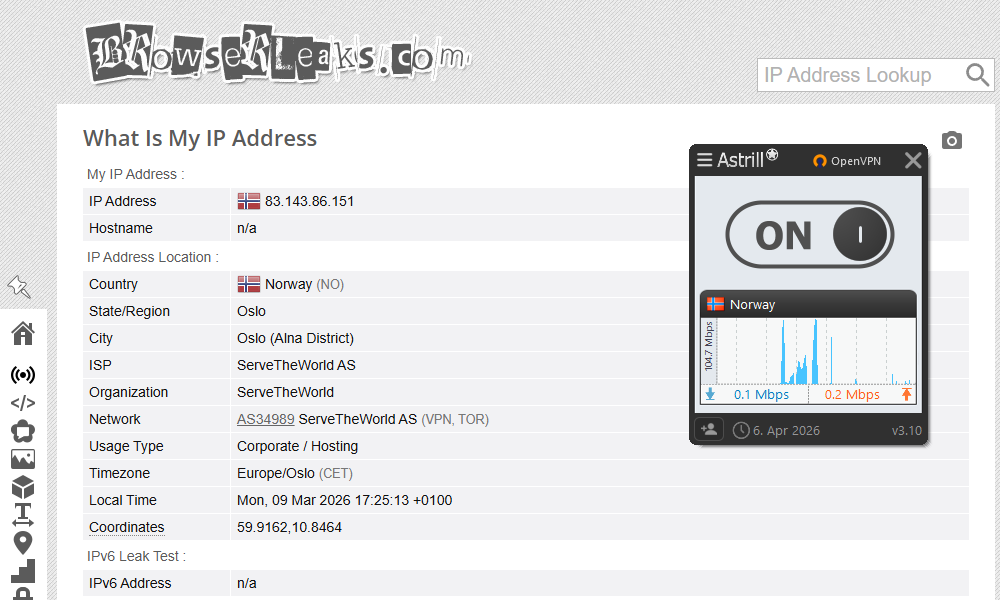 astrill review leak test