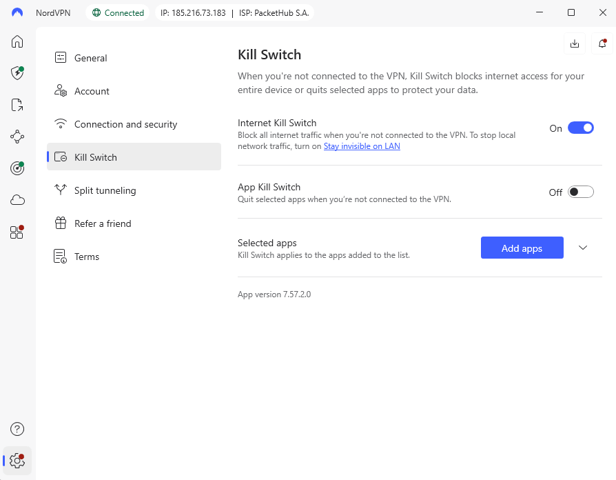 nordvpn kill switch